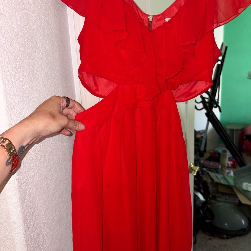 Accidentally In Love Red Sundress With Flutter Ca… - image 3